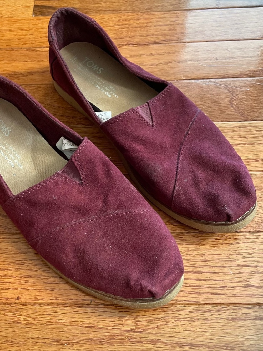 Toms ♡ Classic Alpargata Slip On Shoe in Burgundy Suede